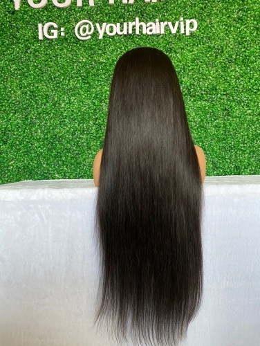 Invisible HD lace full frontal wig 13*4 or 13*6 pre-plucked natural hairline Indian virgin hair straight lace wig