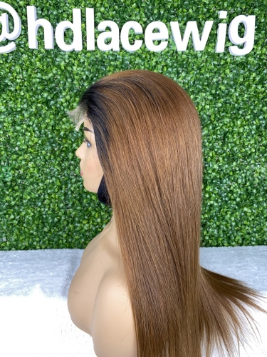 Custom T1B/4 color Straight HD lace closure wig 4x4 5x5 6x6 HD lace wig unit high density small knots best quality Indian virgin hair