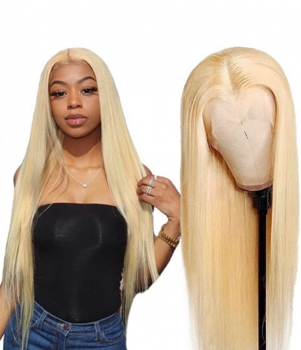 613 blonde color straight HD lace frontal wig 13x4 13x6 Indian virgin hair best quality hight density small knots