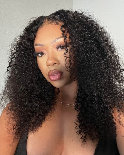 HD lace wig kinky curly Afro wave full frontal wig 13x4 13x6 hight density samll knots invisible lace bleached well unit