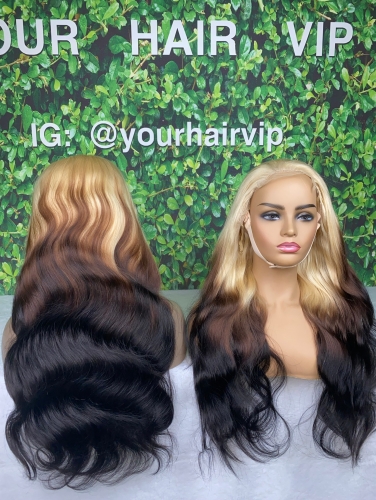 Custom T613/4/1B Color Body Wave 5x5 unit HD lace closure wig small knots hig density high quality wigs