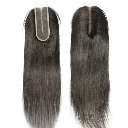 Natural color Straight 2x6 HD lace closure Indian virgin hair closure best quality high density small knots