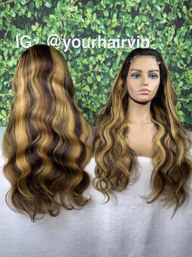 Custom Wig 4/27 highlight dark root Body Wave 4x4 5x5 6x6 unit HD lace closure wig small knots high density high quality wigs